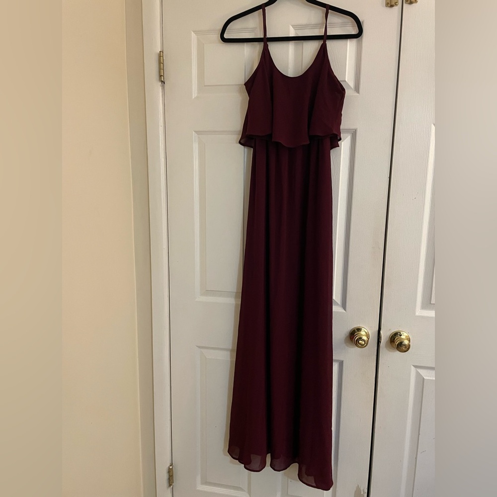 Show me your Mumu Burgundy spaghetti strap Maxi Dress XS